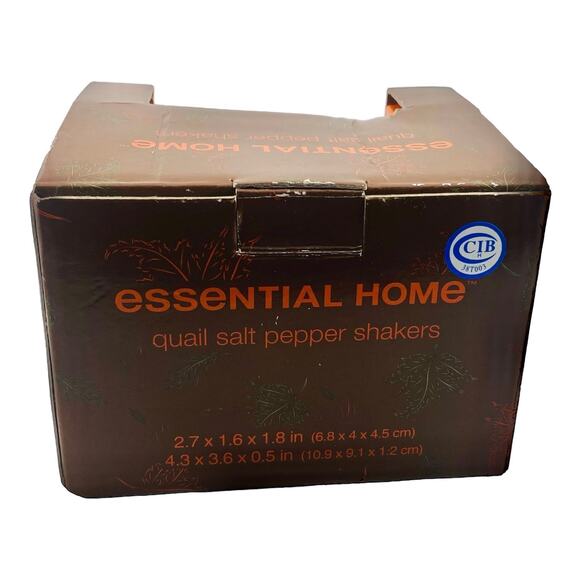 Essential Home Quail Salt and Pepper 3 Pc Set with Nest Ceramic 2.25" NRFB - Picture 3 of 11